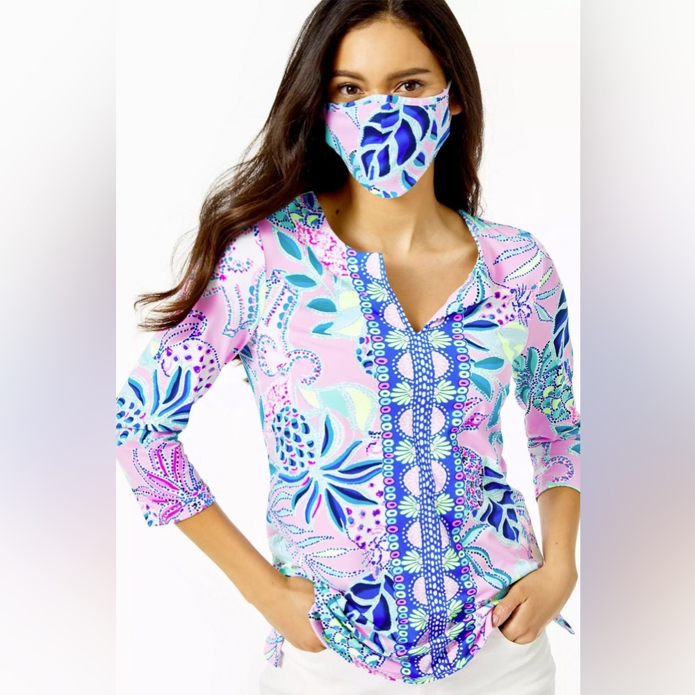 NWOT Women’s Lilly Pulitzer UPF 50 Karina Tunic Top in Lilac Rose Size XL NWOT